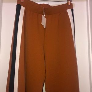 Zara wide leg with black and white stripes